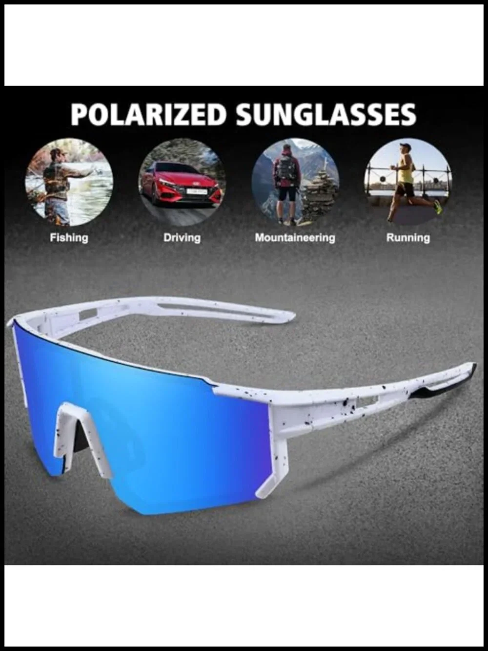 Polarized Sports Sunglasses UV400 Protection for Cycling Fishing Driving Men